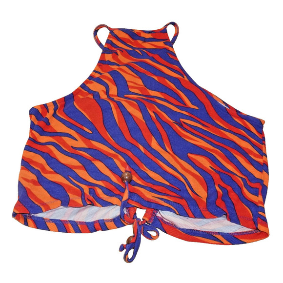 Eloquii Orange & Purple Zebra Print Halter Top – Size 14/16 - Picture 3 of 8